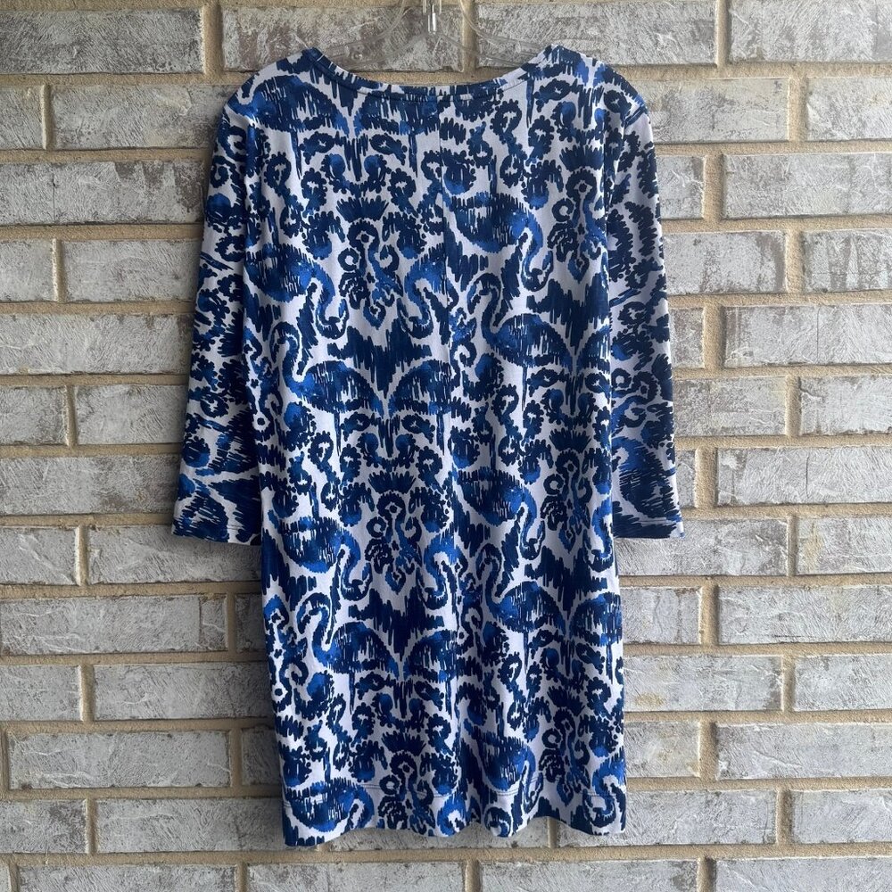 Lilly Pulitzer Cori Navy Beach 3/4 Sleeve V-Neck Dress Women's Size XS - Picture 2 of 7